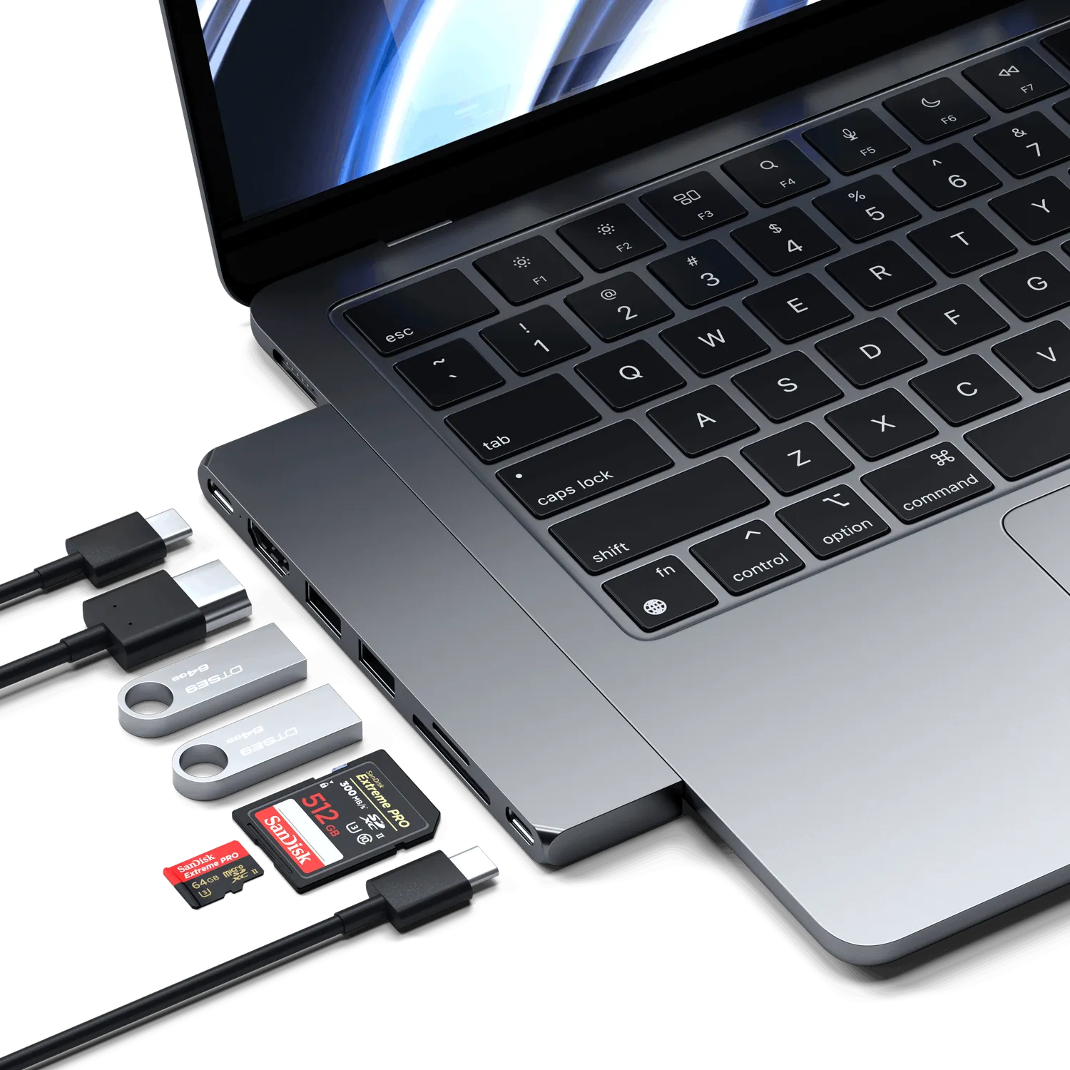 Satechi Pro Hub Slim statie andocare argintie 6-in-1