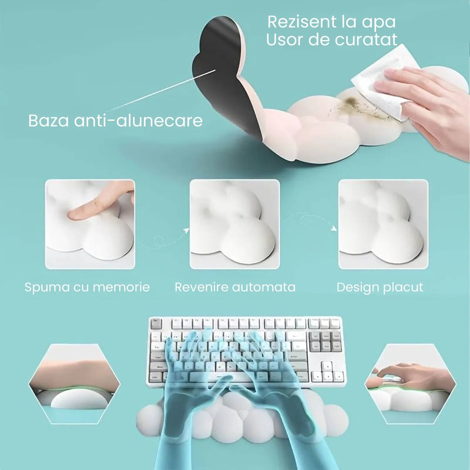 Timebox Nor mousepad ergonomic verde inchis wrist rest