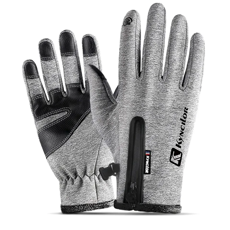 Timebox manusi sport gri M touchscreen pentru iarna