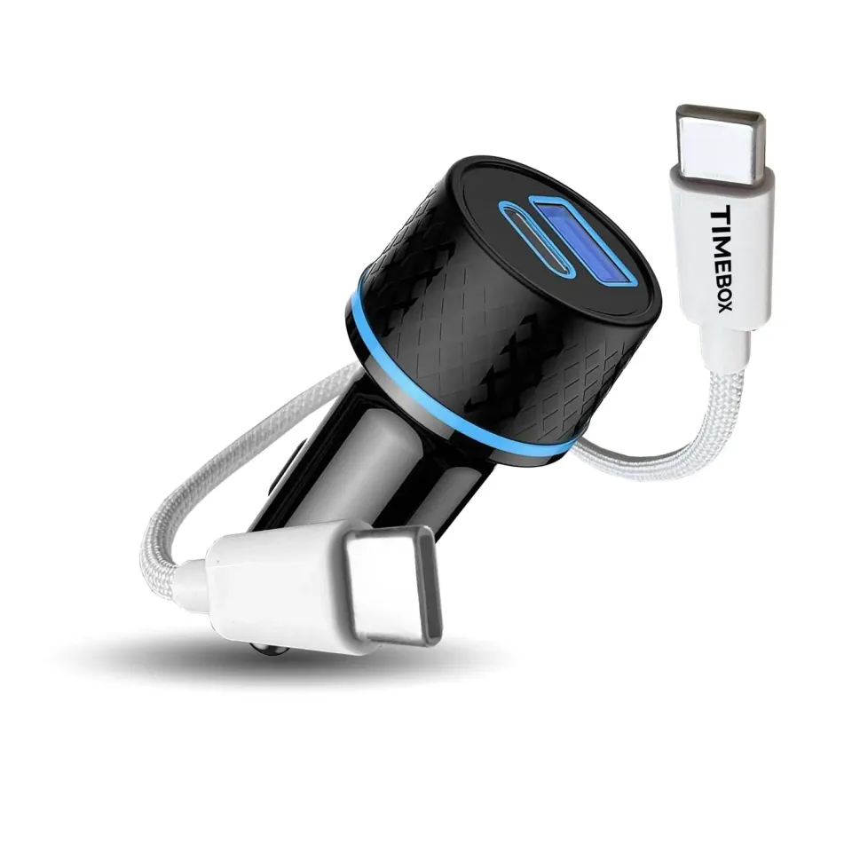 Timebox Set auto incarcator 43W + cablu USB-C 66W 1m