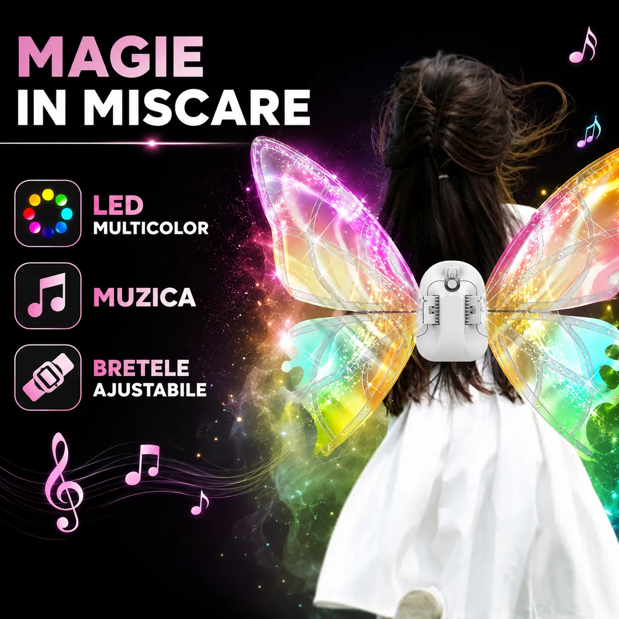 Timebox Aripi Zana Interactive LED Deschidere Electrica Multicolor