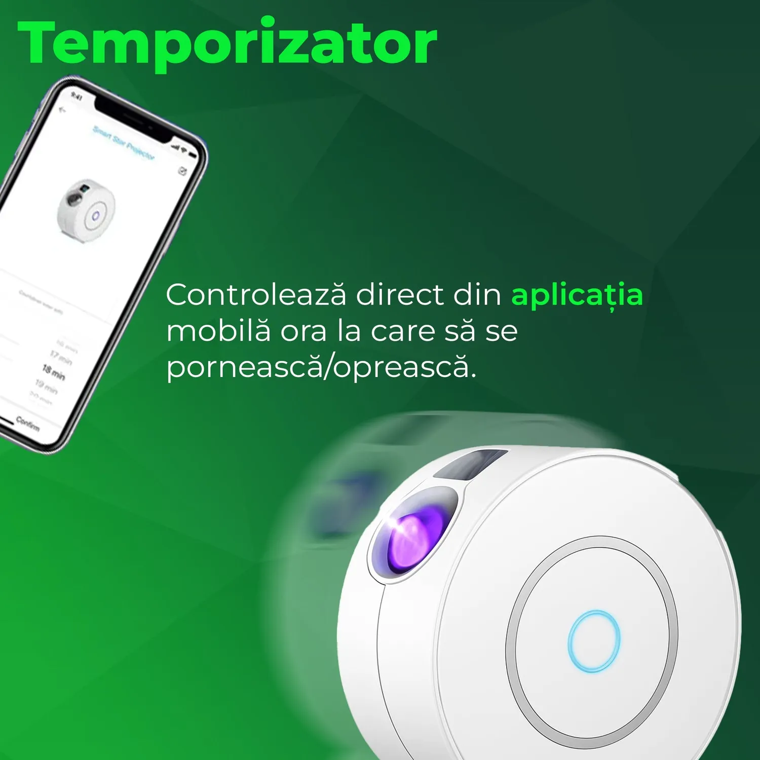 Timebox proiector stele lampa veghe cu aplicatie