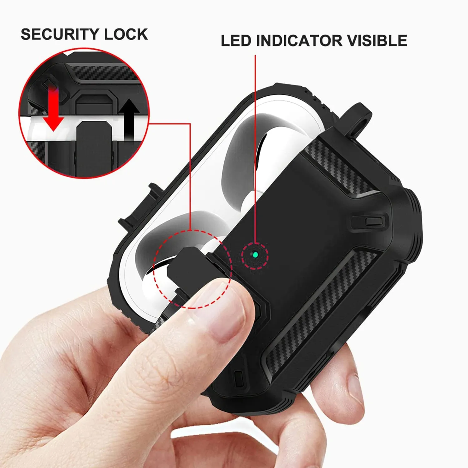 Timebox Husa protectie AirPods Pro rosu antisoc