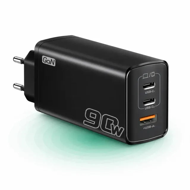 Incarcator retea Timebox 90W 3 porturi GaN fast charge