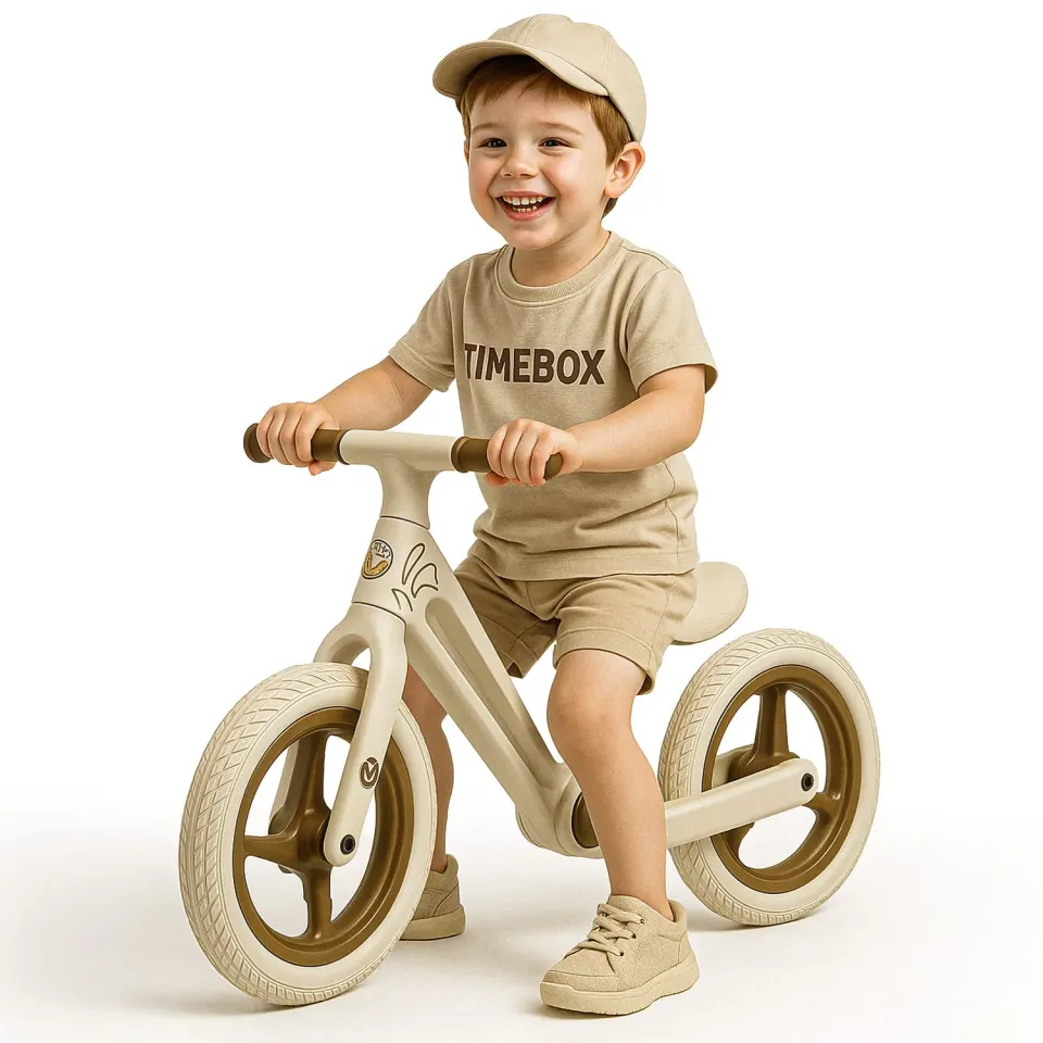 Timebox bicicleta echilibru copii 2-6 ani crem pliabila
