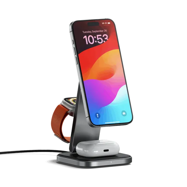Satechi 3-in-1 Foldable Qi2 statie incarcare pliabila