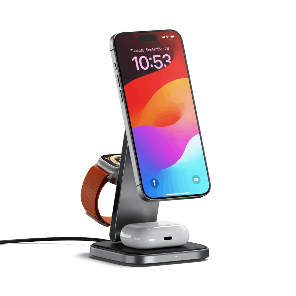 Satechi 3-in-1 Foldable Qi2 statie incarcare pliabila