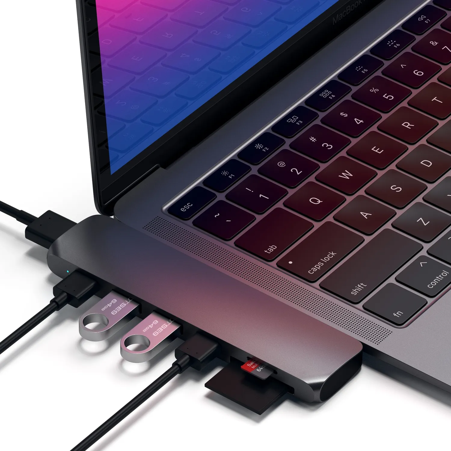 Satechi Type-C Pro Hub adaptor USB-C gri spatial