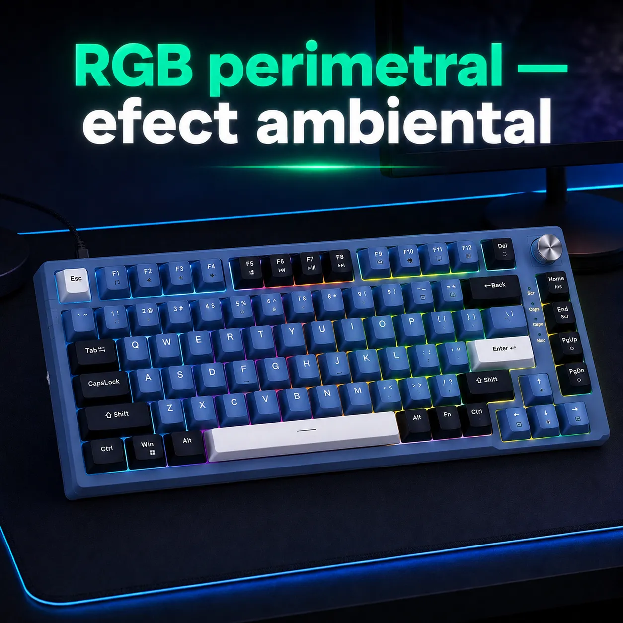 Timebox 75% Blue Switch tastatura mecanica albastra hot-swap