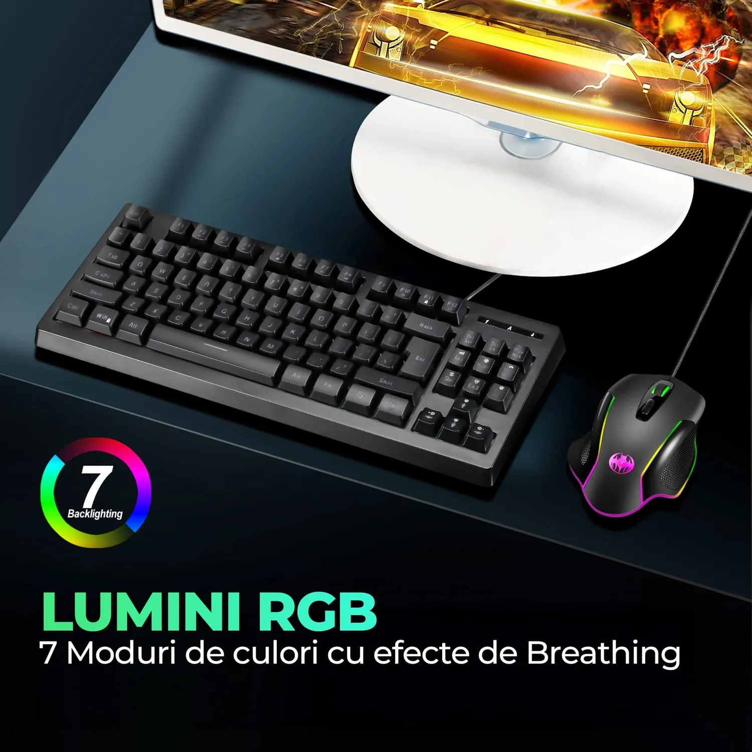 Timebox Jiggler mouse gaming RGB negru USB 3 DPI