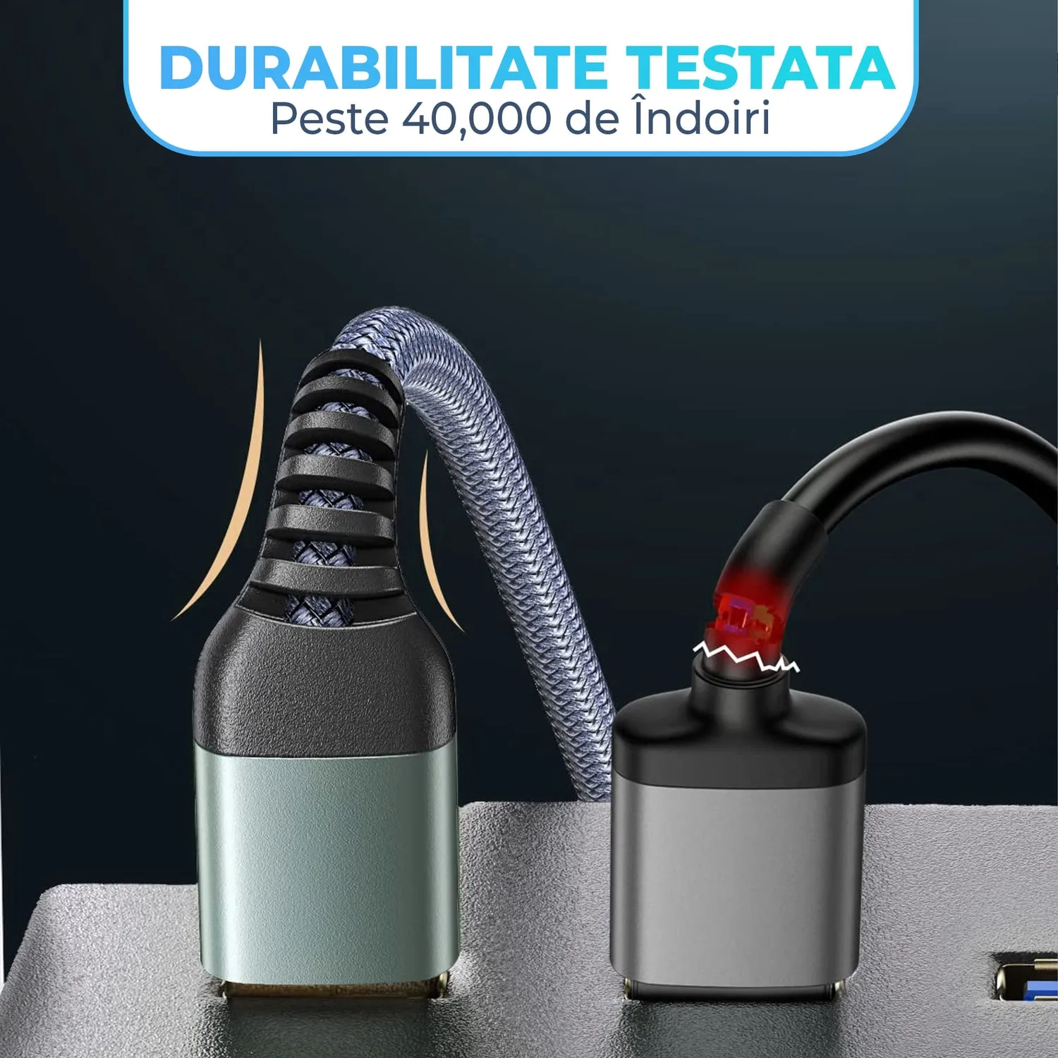 Timebox Extender cablu USB 3.0 Gri 2m placat aur