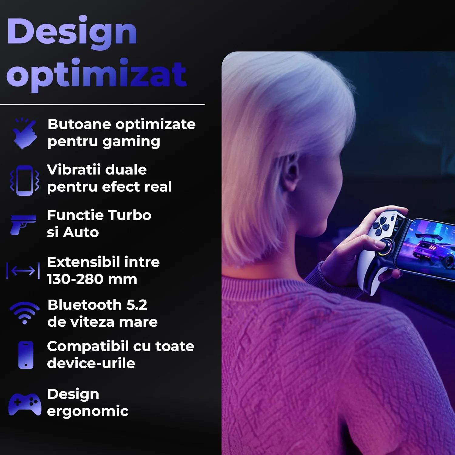 Controller Timebox gaming wireless Hall joystick alb