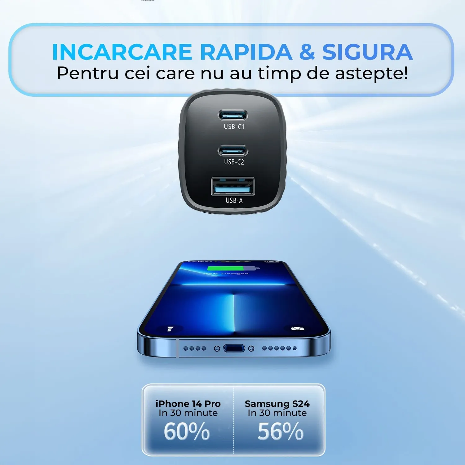 Timebox C 3 incarcator retea 65W negru 3 porturi