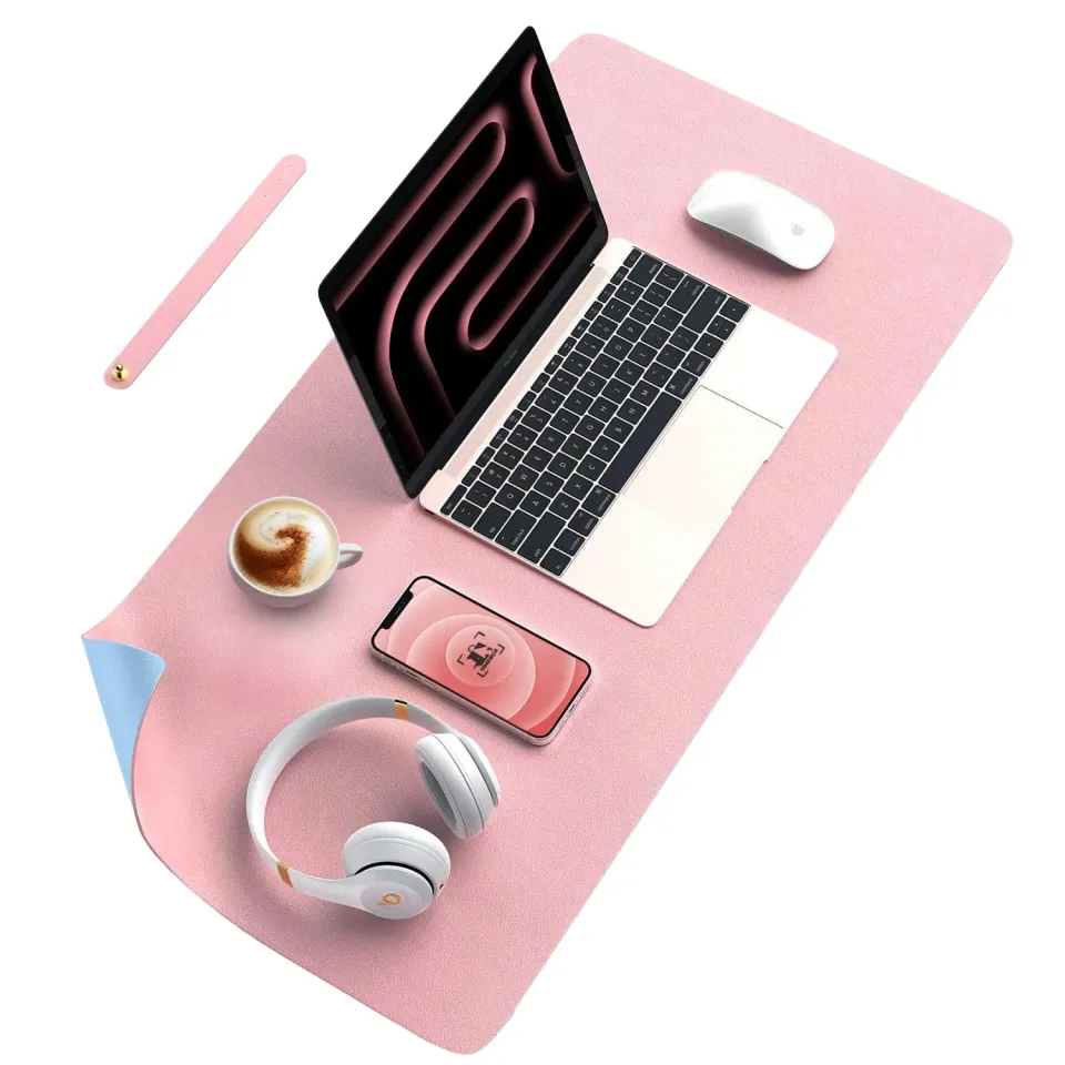 Timebox Mousepad Gaming XXL Piele PU Roz-Turcoaz 80x40