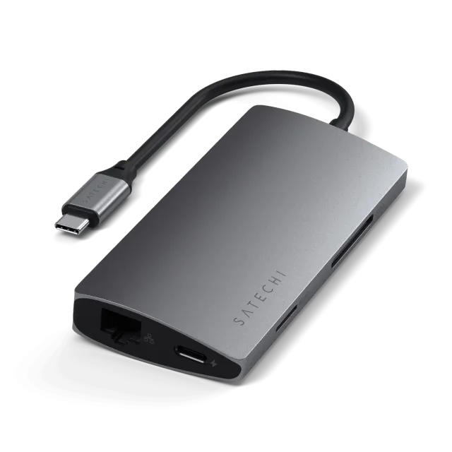 Satechi Multi-Port adaptor USB-C 4K Ethernet V2 gri