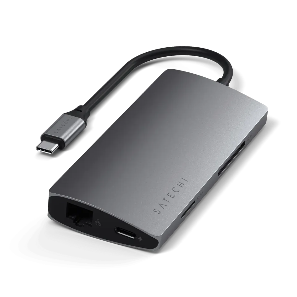 Satechi Multi-Port adaptor USB-C 4K Ethernet V2 gri