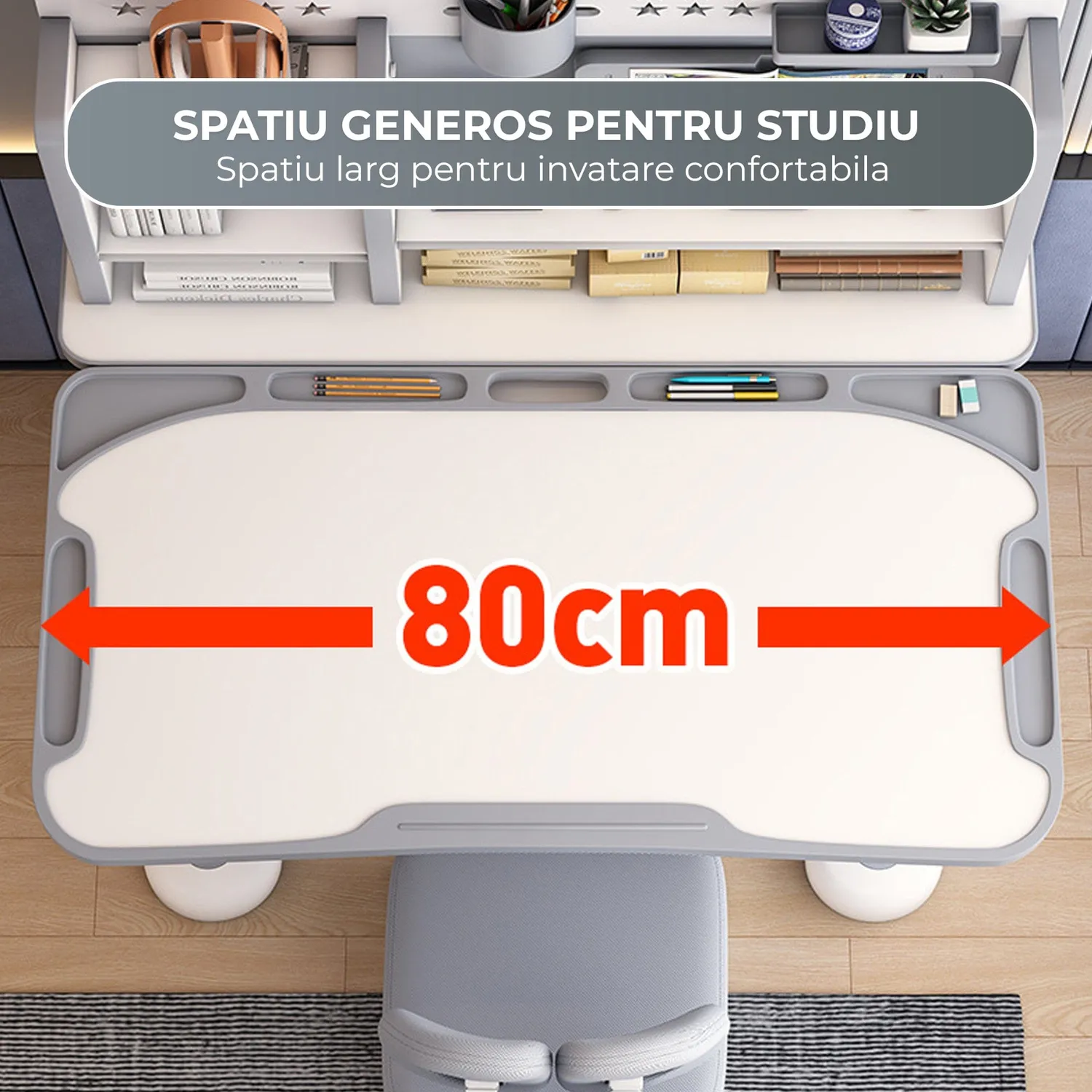 Timebox birou reglabil copii cu scaun gri