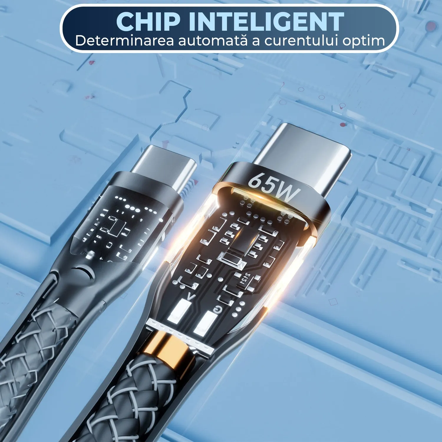 Timebox cablu USB-Type-C portocaliu 1,3m rapid