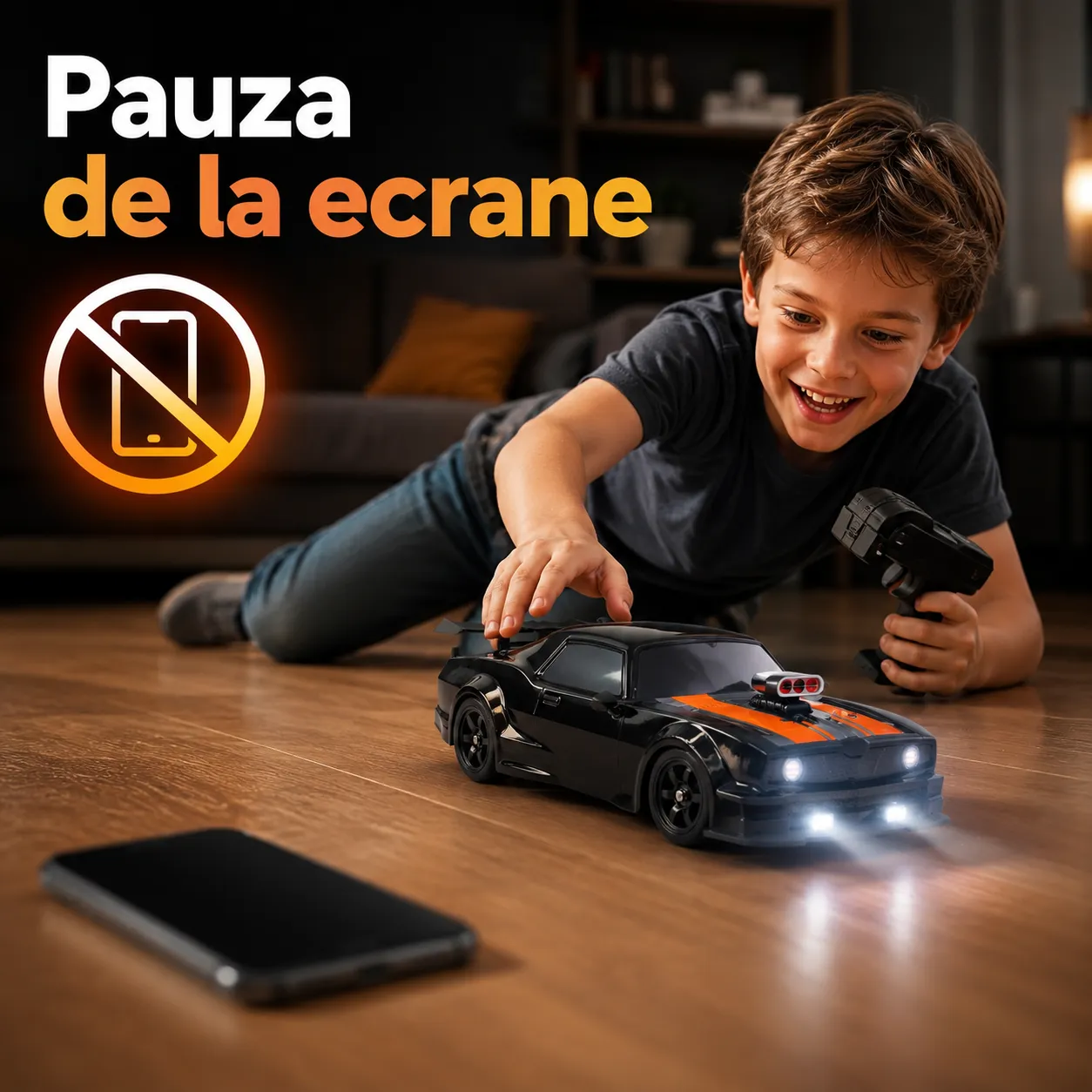 Timebox mașină drift RC 1:16 20 km/h negru portocaliu