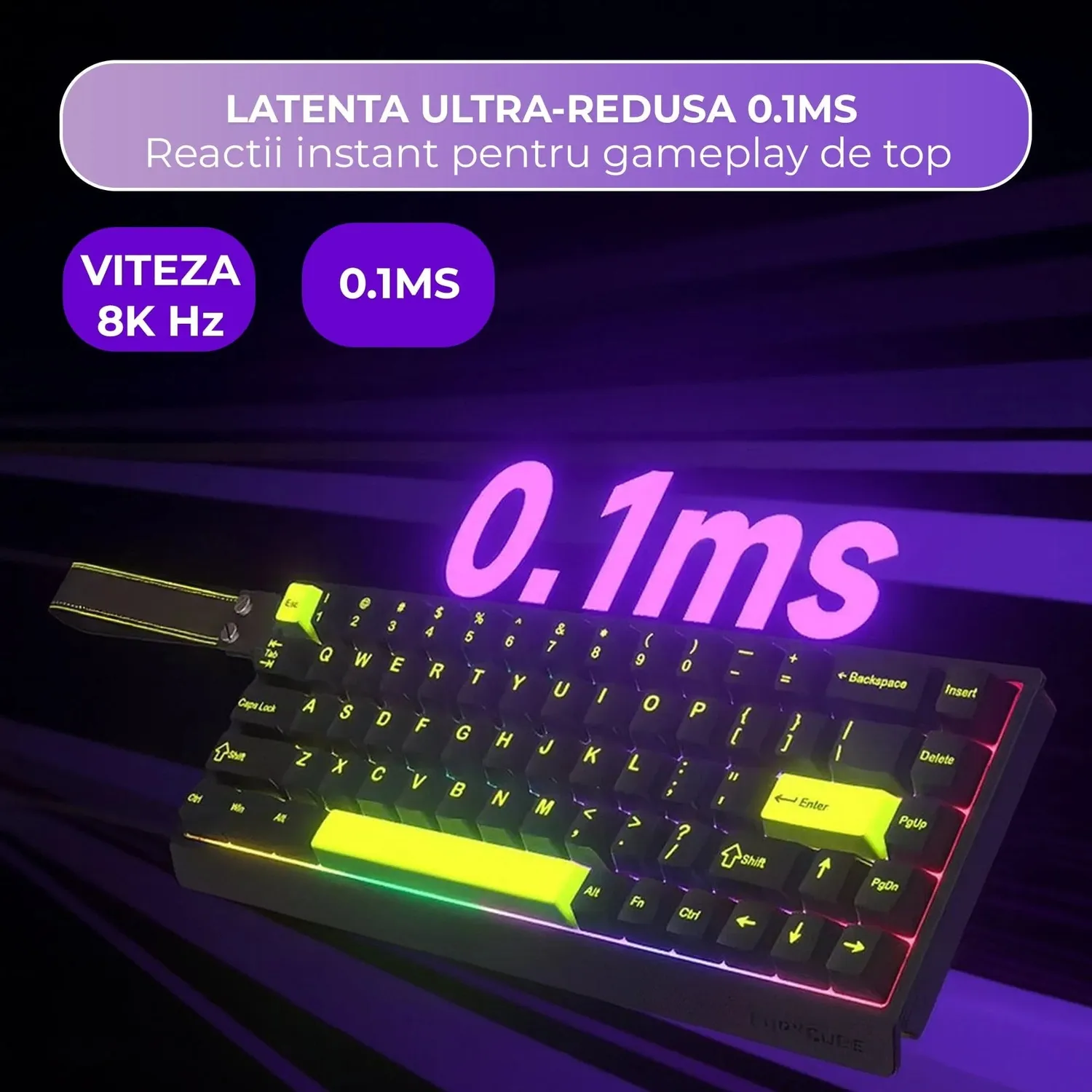 Timebox 68 tastatura gaming Hall-Effect magnetica negru