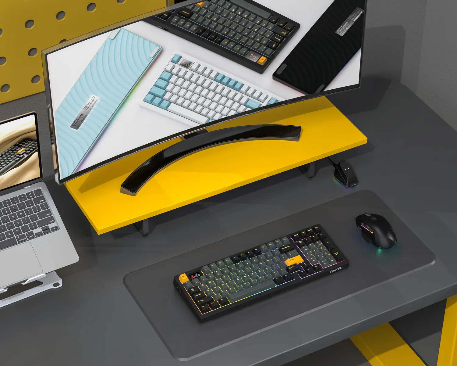 Dareu A98 PRO II tastatura wireless Neagra RGB