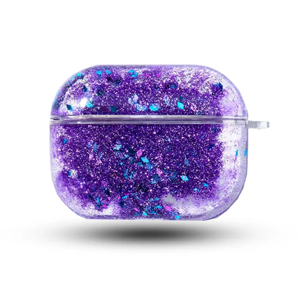 Timebox husa AirPods Pro policarbonat cu sclipici lichid