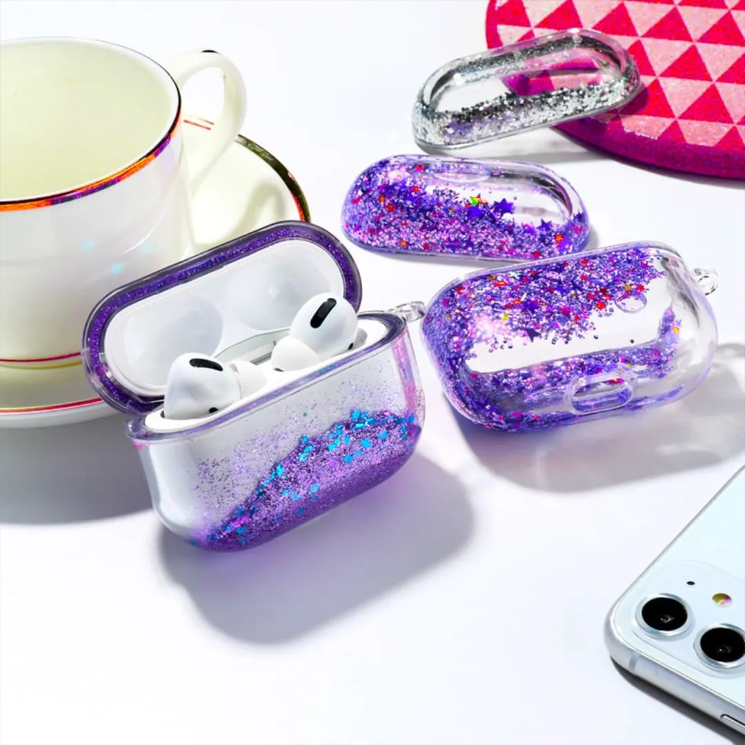 Timebox husa AirPods Pro policarbonat cu sclipici lichid