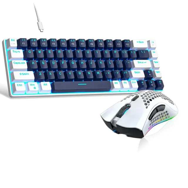 Timebox 60% pachet gaming Blue Switch wireless albastru