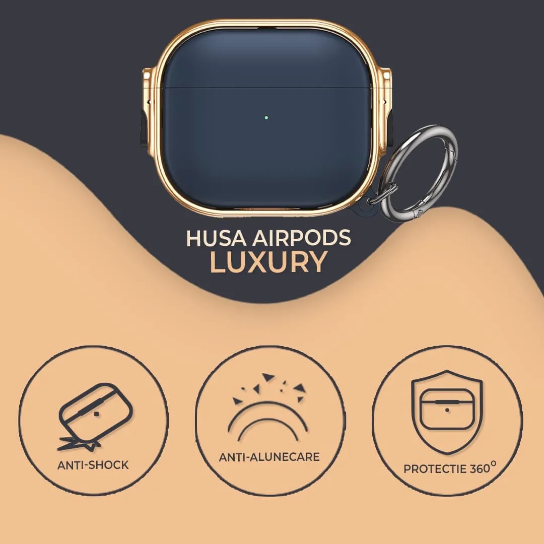 Timebox Luxury husa protectie AirPods Pro albastru cupru