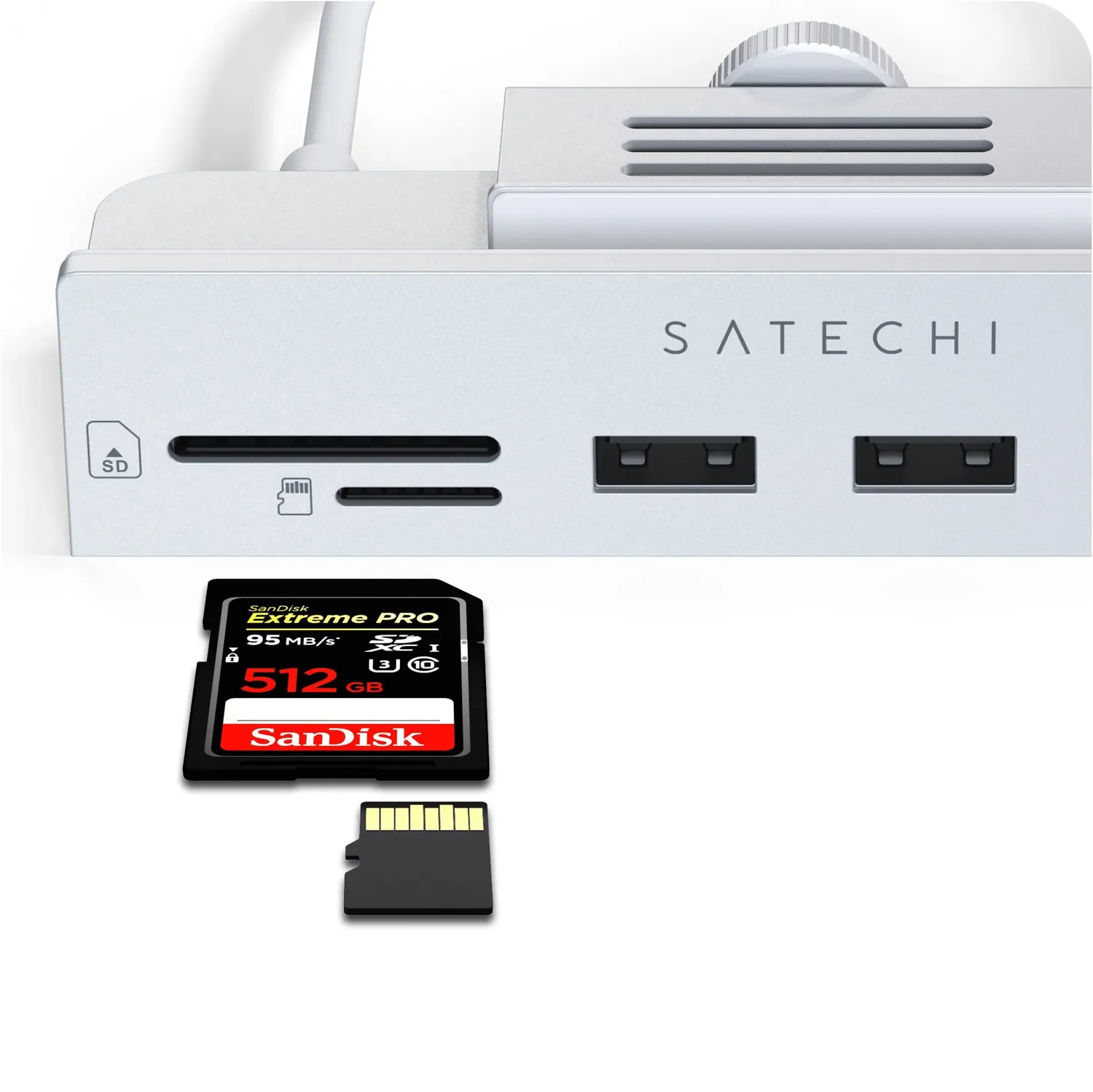 Satechi USB-C Clamp Hub 24-inch iMac hub Silver
