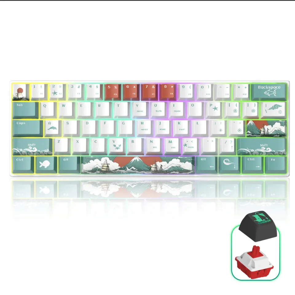 Timebox 60% tastatură mecanică coral RGB hot-swap silențioasă