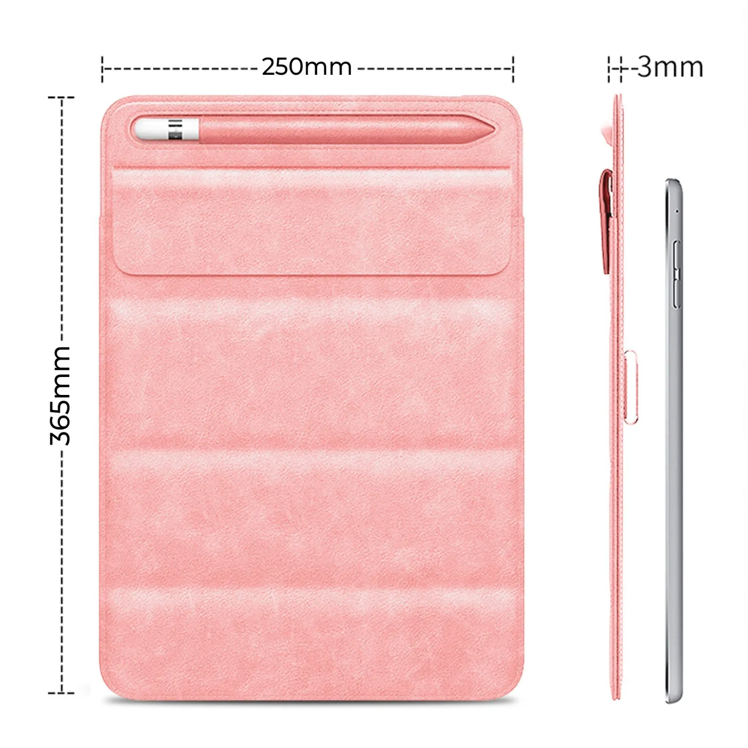 Timebox iPad Pro 12.9 Husa Piele Ecologica Roz cu Suport Pix