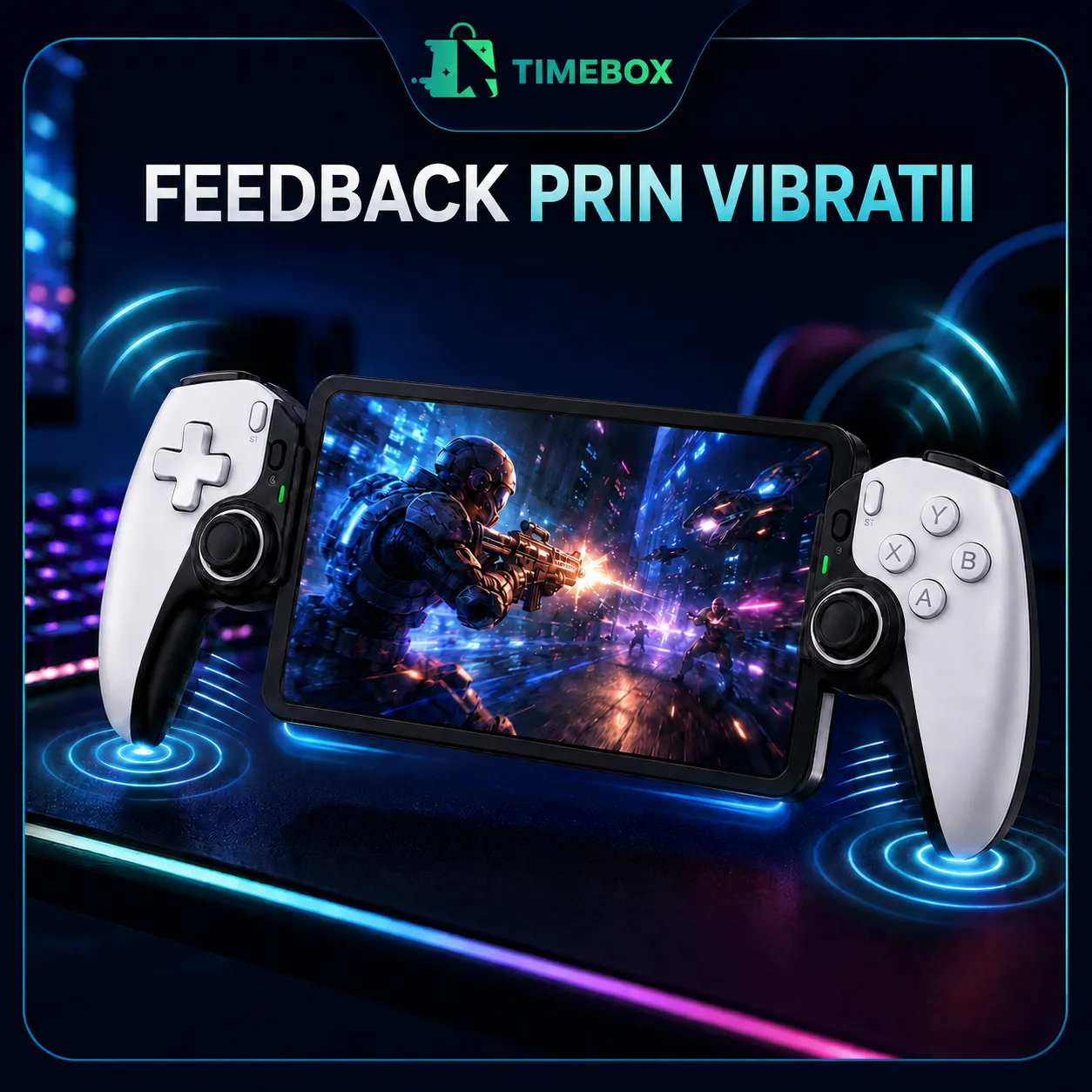 Controller Timebox gaming wireless Hall joystick alb