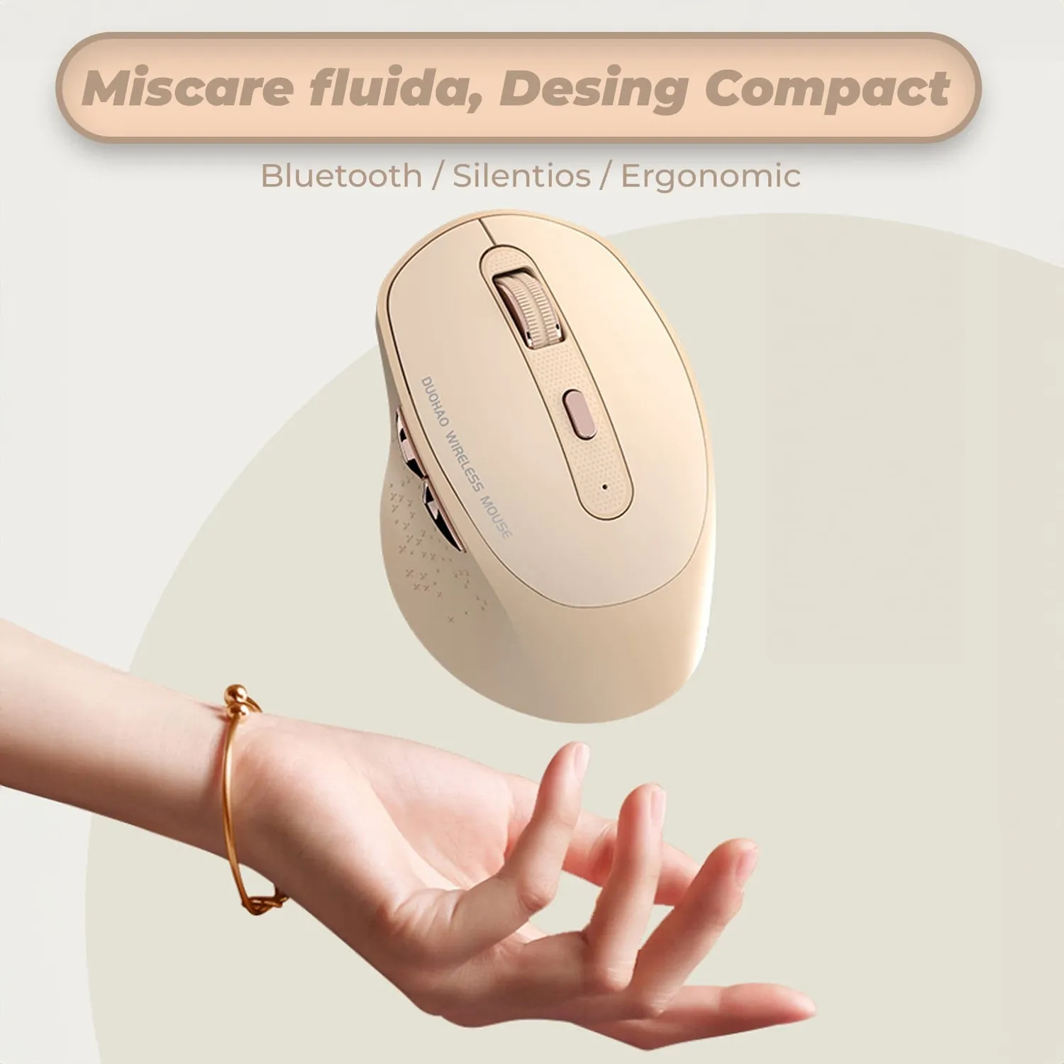 Timebox 1600 DPI mouse wireless bej ergonomic