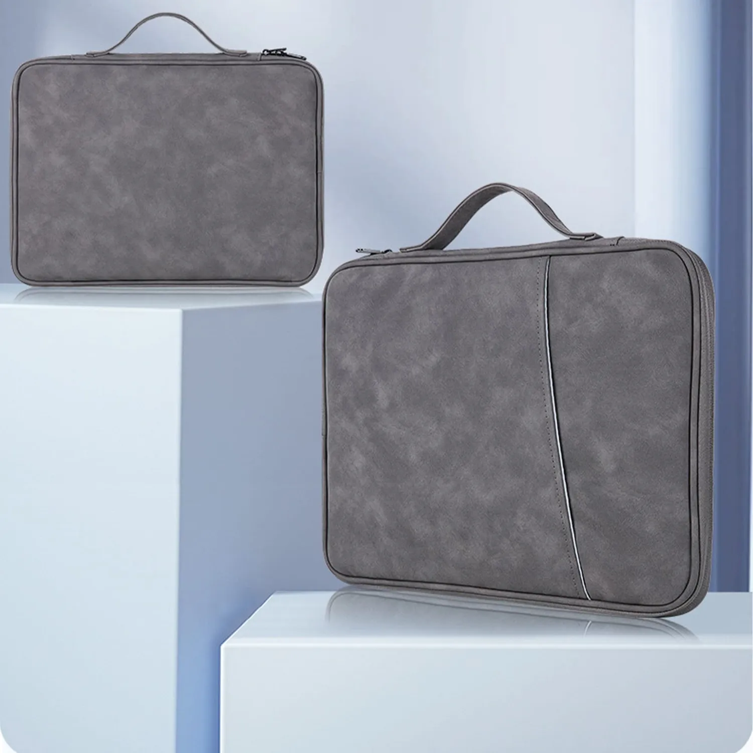Timebox 12-14 inch geanta laptop gri impermeabila