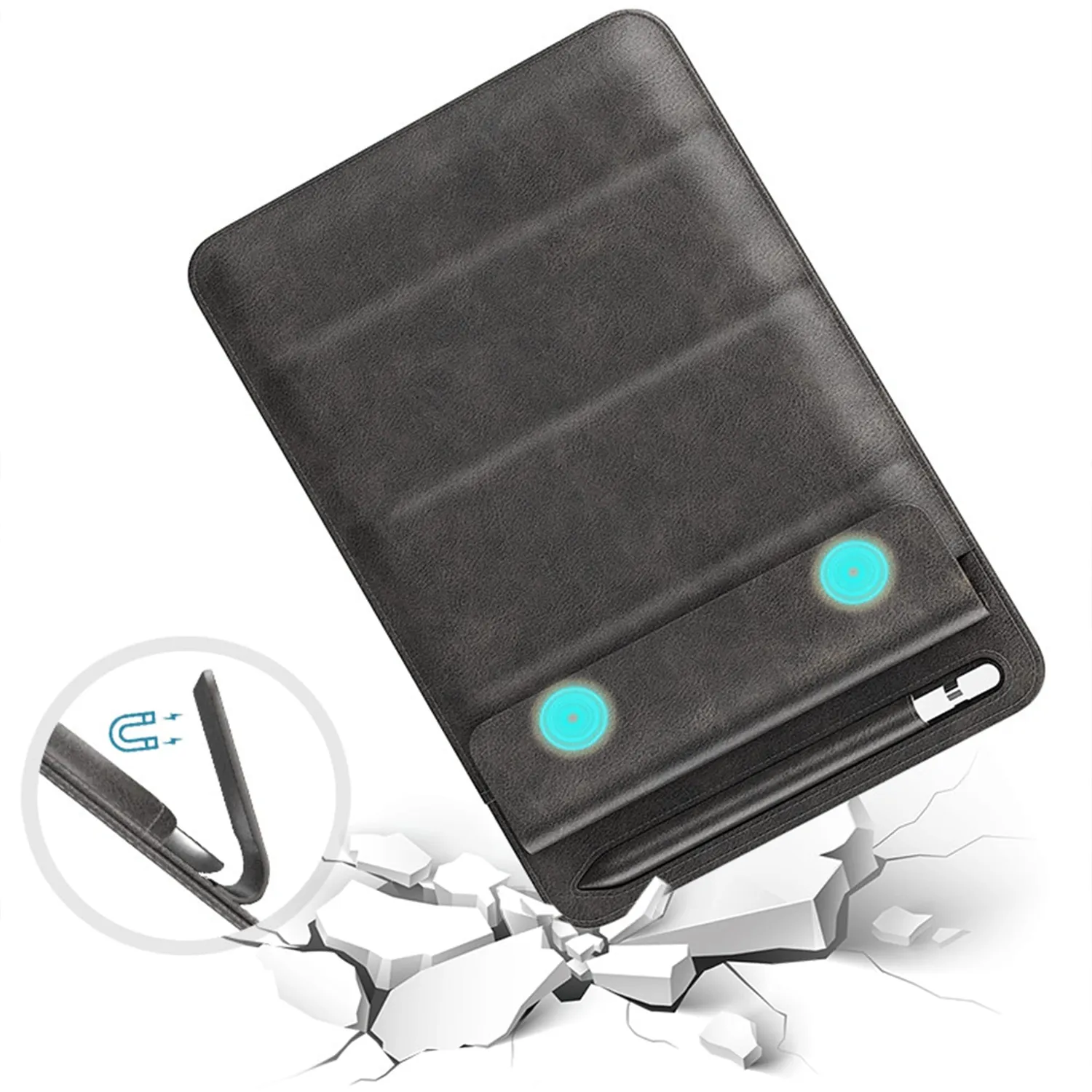 Timebox Husa iPad Pro 12.9 piele ecologica neagra pix