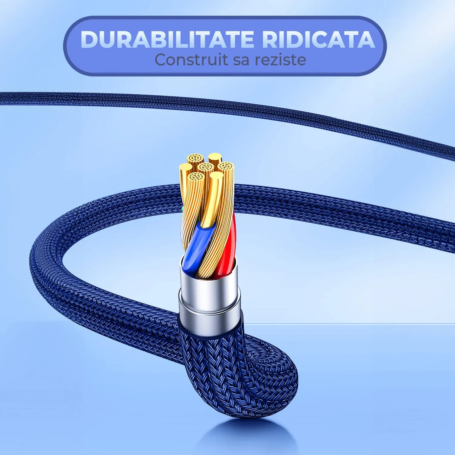 Timebox 3 in 1 66W cablu incarcare 1,2m albastru