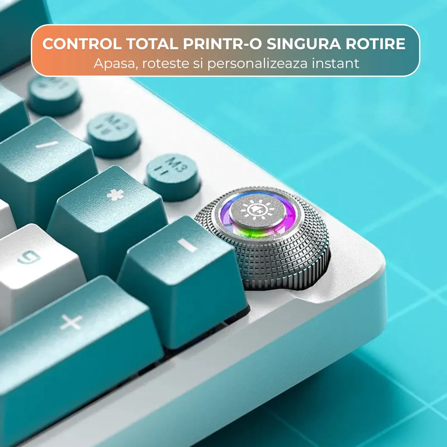 Timebox Tastatură Mecanică Gaming 104 Blue Switch Alb RGB