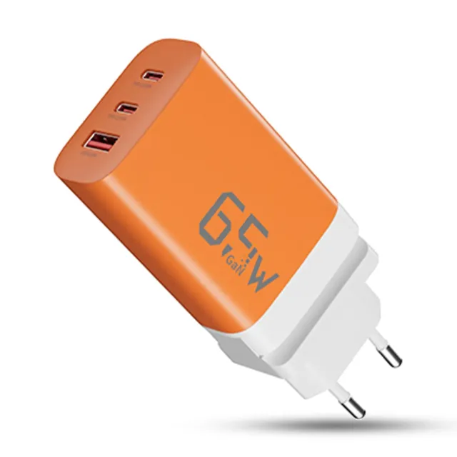 Timebox 65W 3 Porturi incarcator retea portocaliu