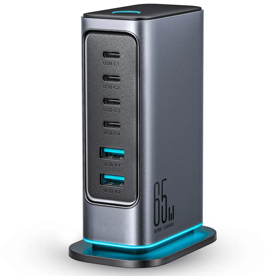Timebox 65W incarcator retea 6 porturi negru