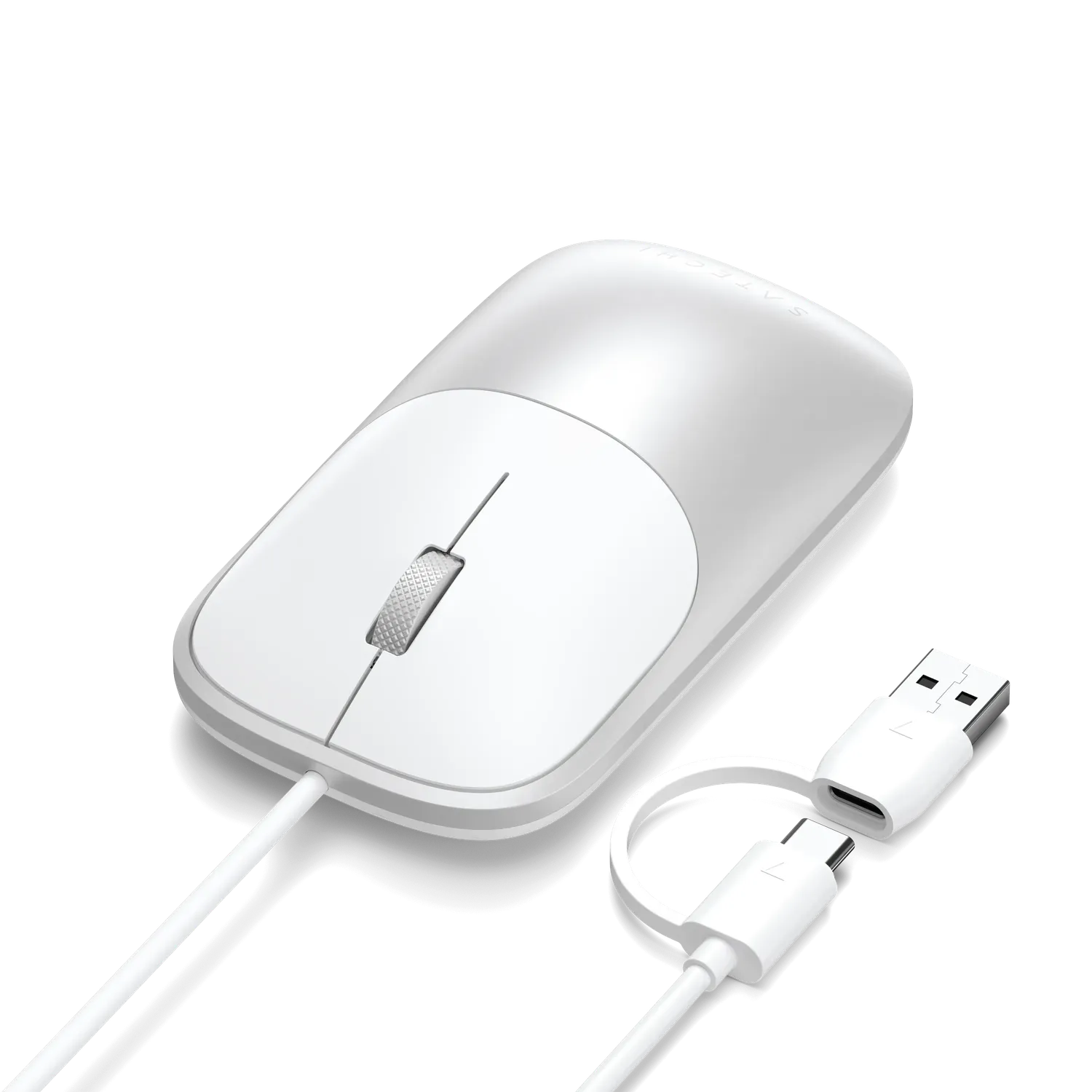 Satechi Slim LX Wired Mouse mouse cu fir Silver