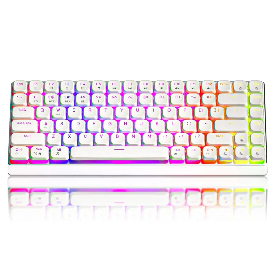 Timebox Tastatura Mecanica Gaming Brown Switch Wireless Alba RGB