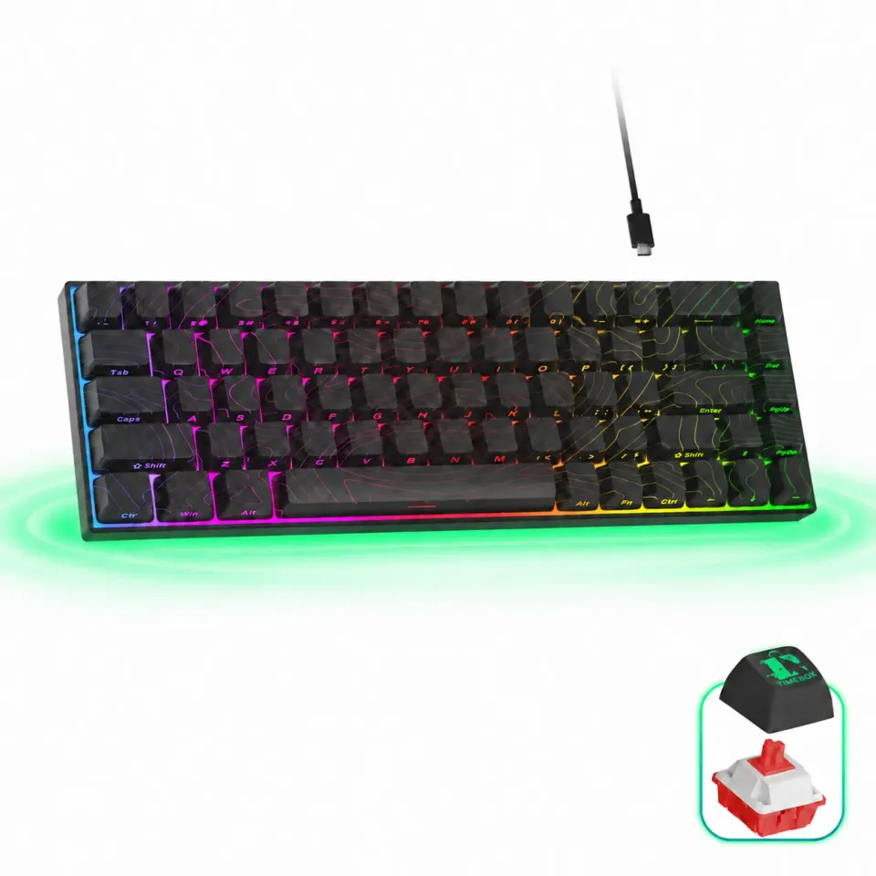 Timebox 68 taste tastatura mecanica gaming negru switch Red