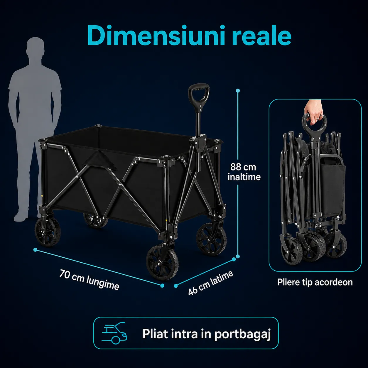 Timebox Carucior Pliabil Transport 115kg 100L