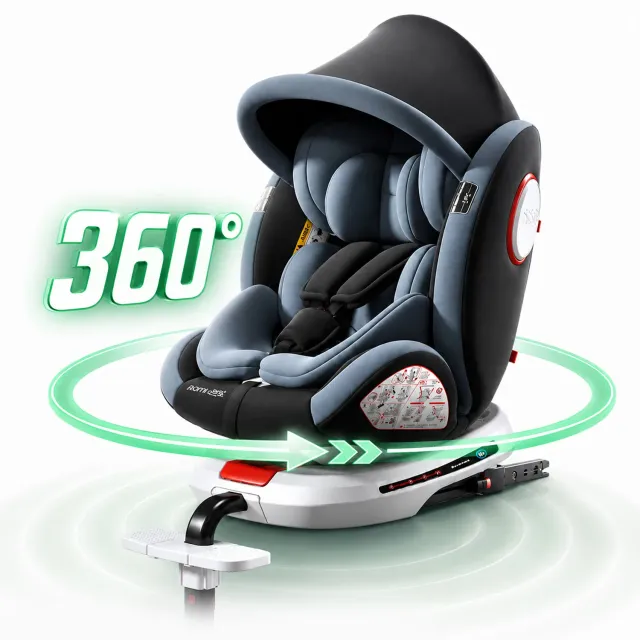 Timebox Scaun Auto Bebeluși 0-12 Ani 360° ISOFIX Gri