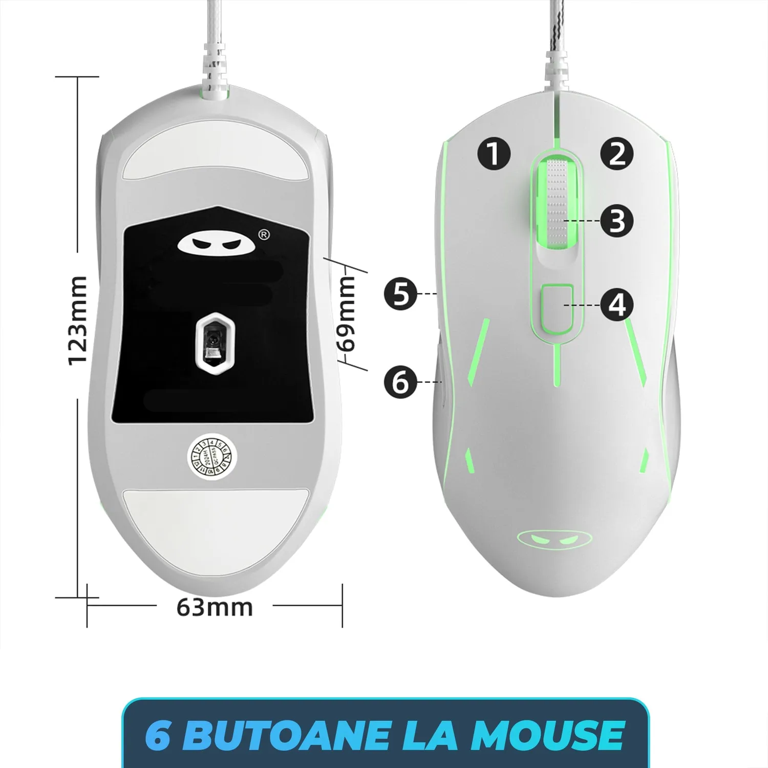 Timebox Kit tastatura mouse gaming RGB alb 104 taste