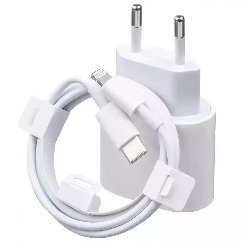 Set incarcator USB-C 20W + Cablu Lightning alb