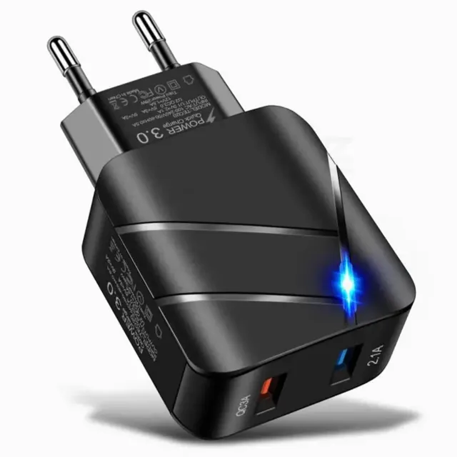 Timebox Incarcator Retea 20W Negru 2 Porturi USB Type-C LED