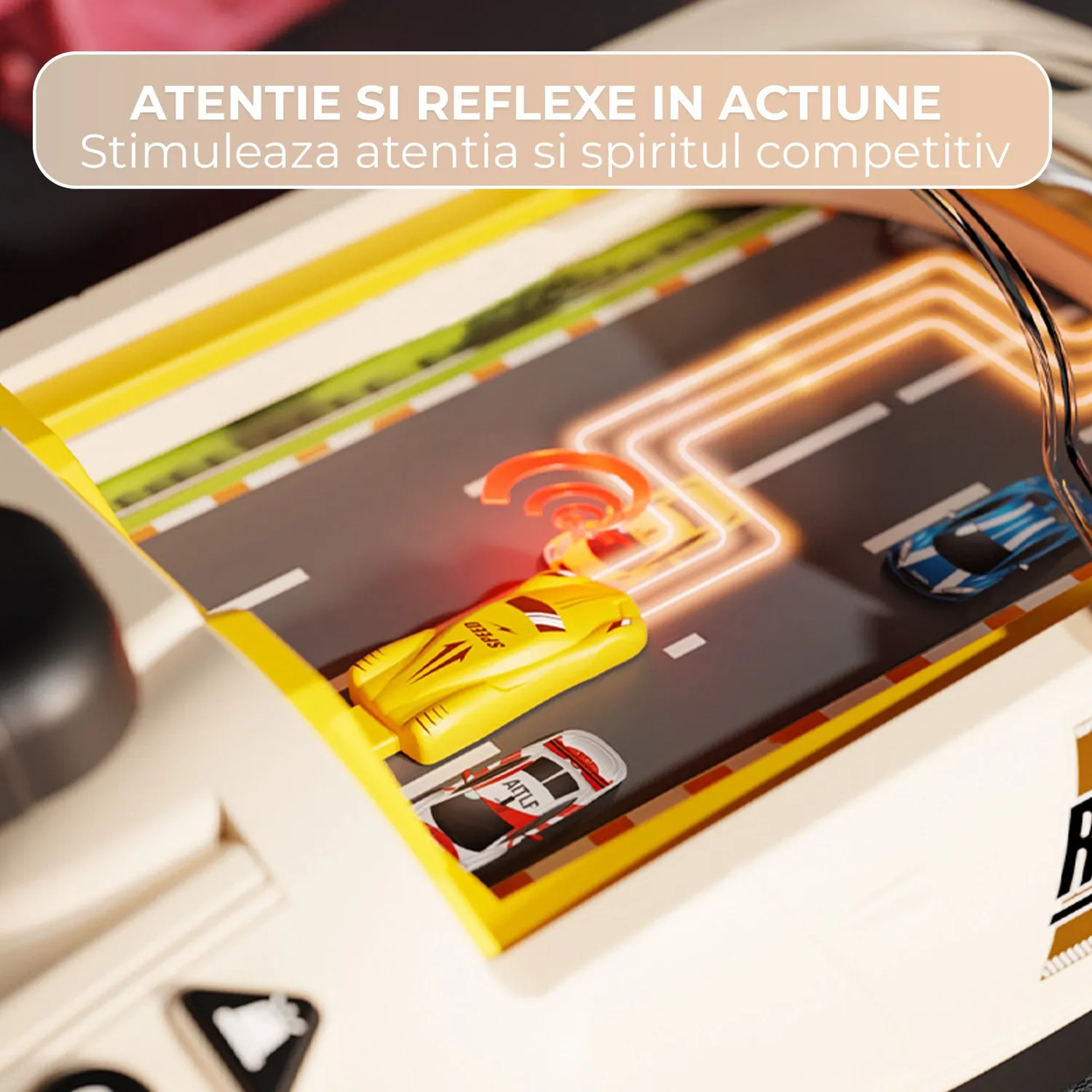 Timebox Bugatti masinuta interactiva bej cu telecomanda