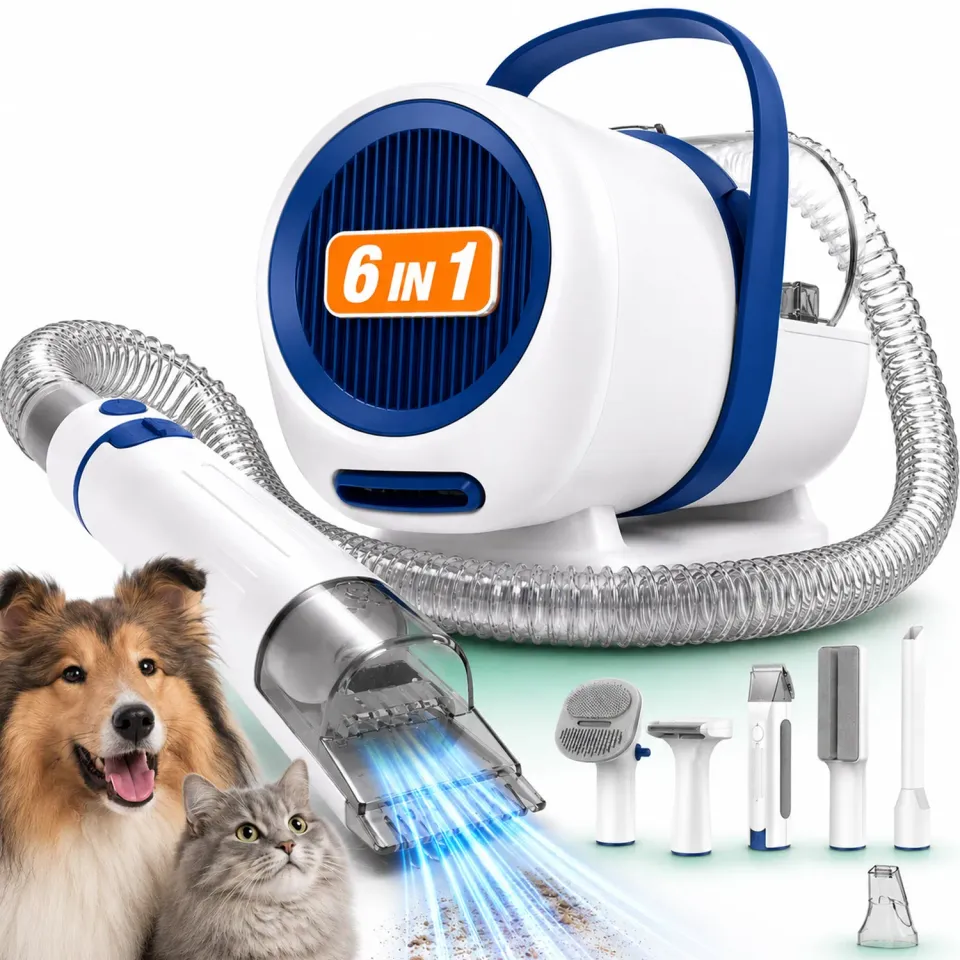 Timebox Aspirator Ingrijire Animale 6 in 1 Alb